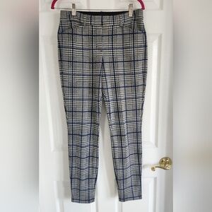 Express Black, White and Blue Plaid Slim Pants